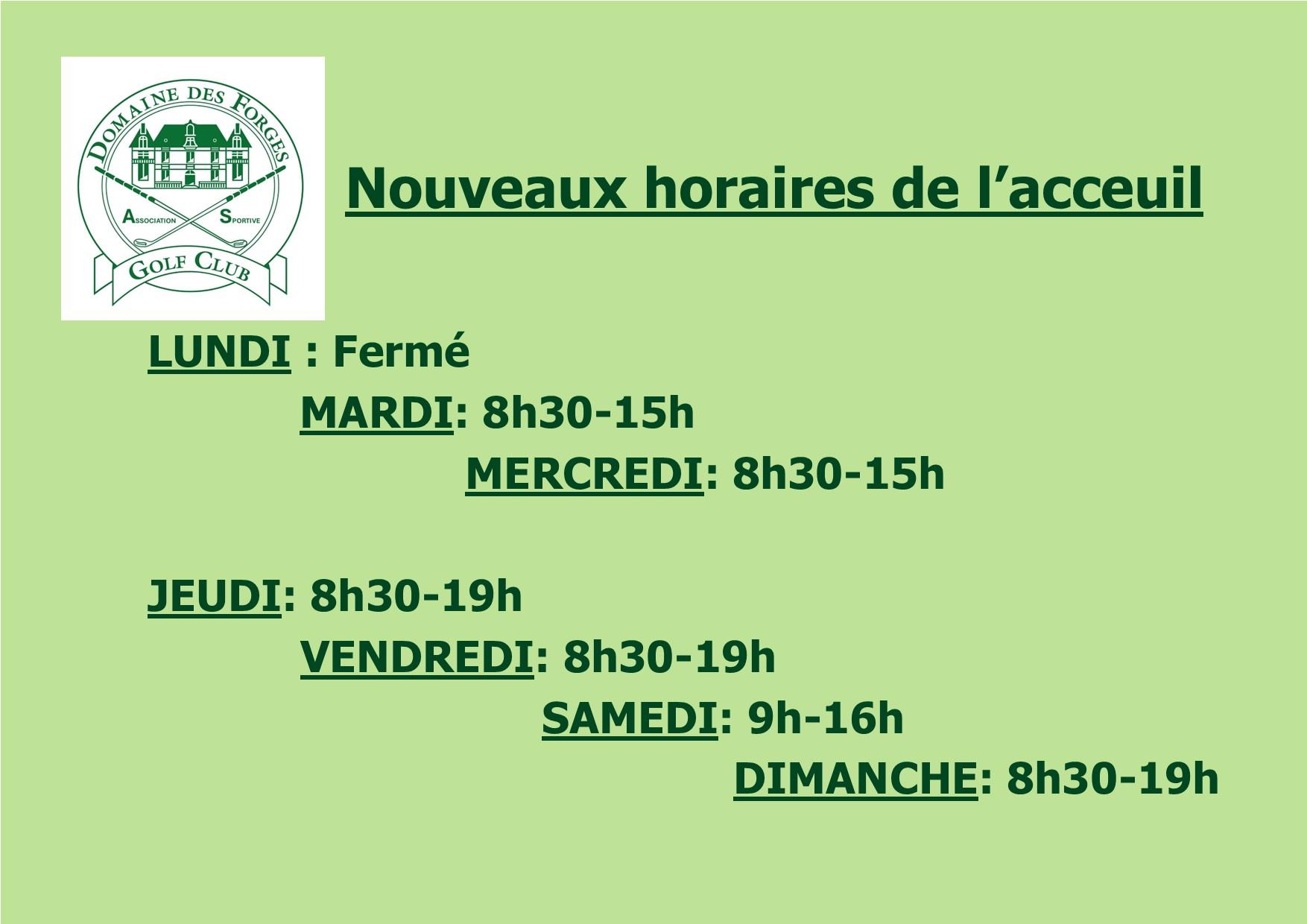 horaires club house